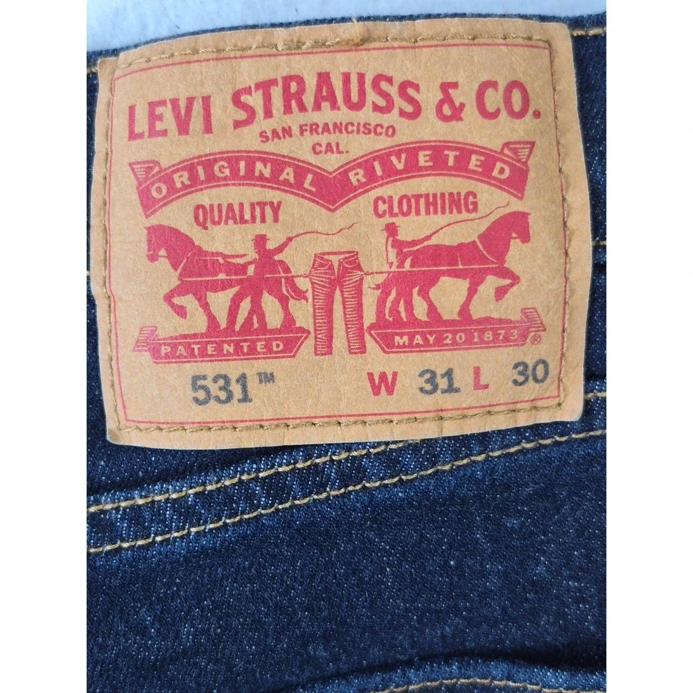 Levi's 531 Athletic Slim Jeans Mens 31x30 Dark Wash Denim Straight Leg